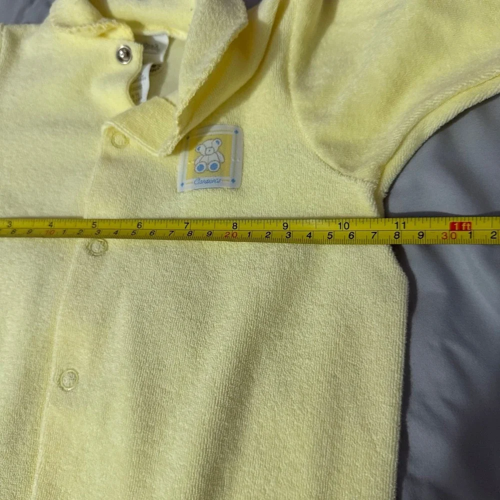 Vintage carters baby yellow bear sleeper one piece footed 6-9 mos terry cloth‎